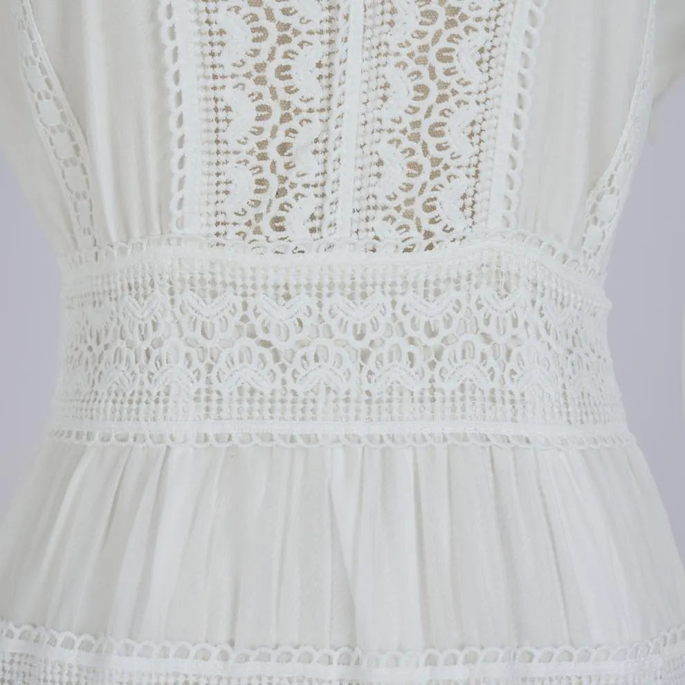 Kamara White Long Sleeve Maxi Dress Flowering Girl