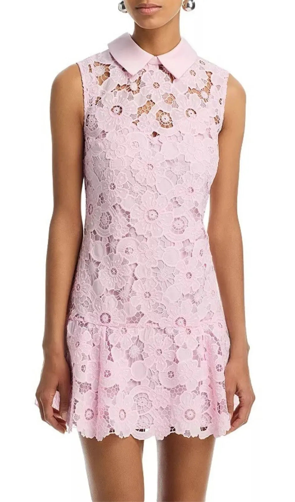 Lace Collared Mini Dress Flowering Girl