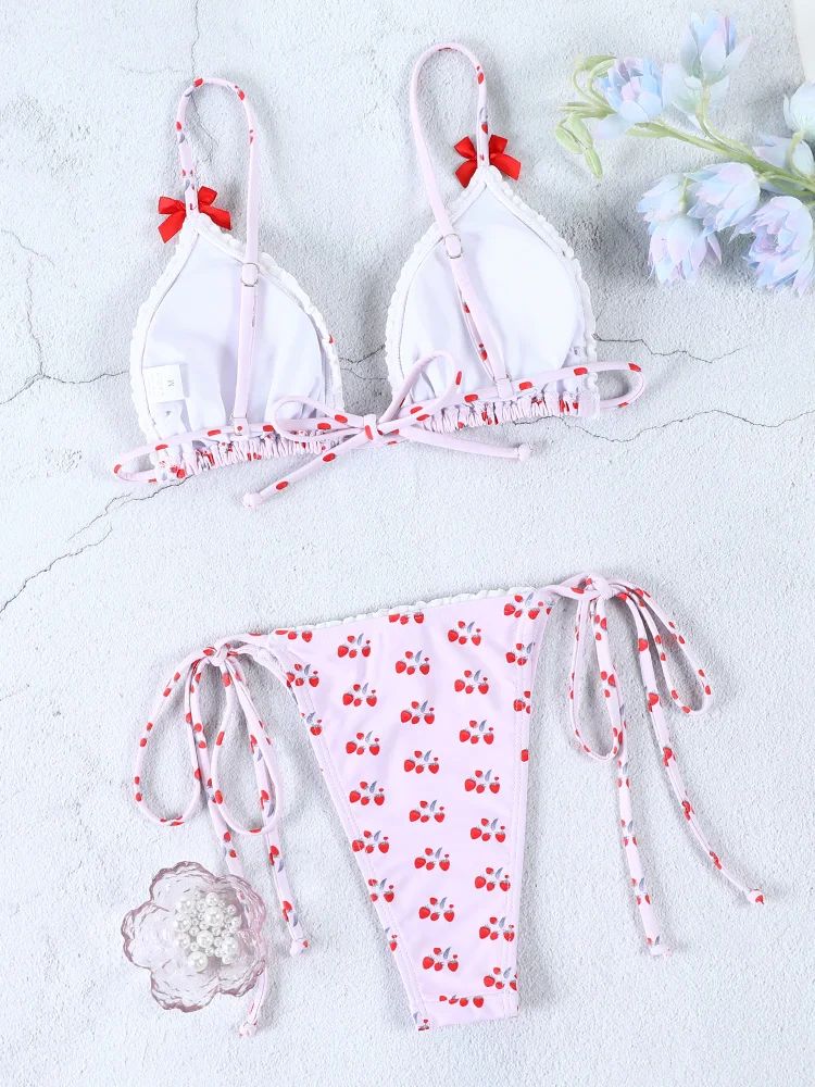 Jayne Cherry Print Bikini Set Flowering Girl