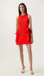 Ronnie red sleeveless bow mini dress Flowering Girl