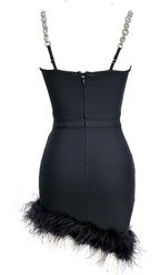Feather Strappy Mini Dress Flowering Girl