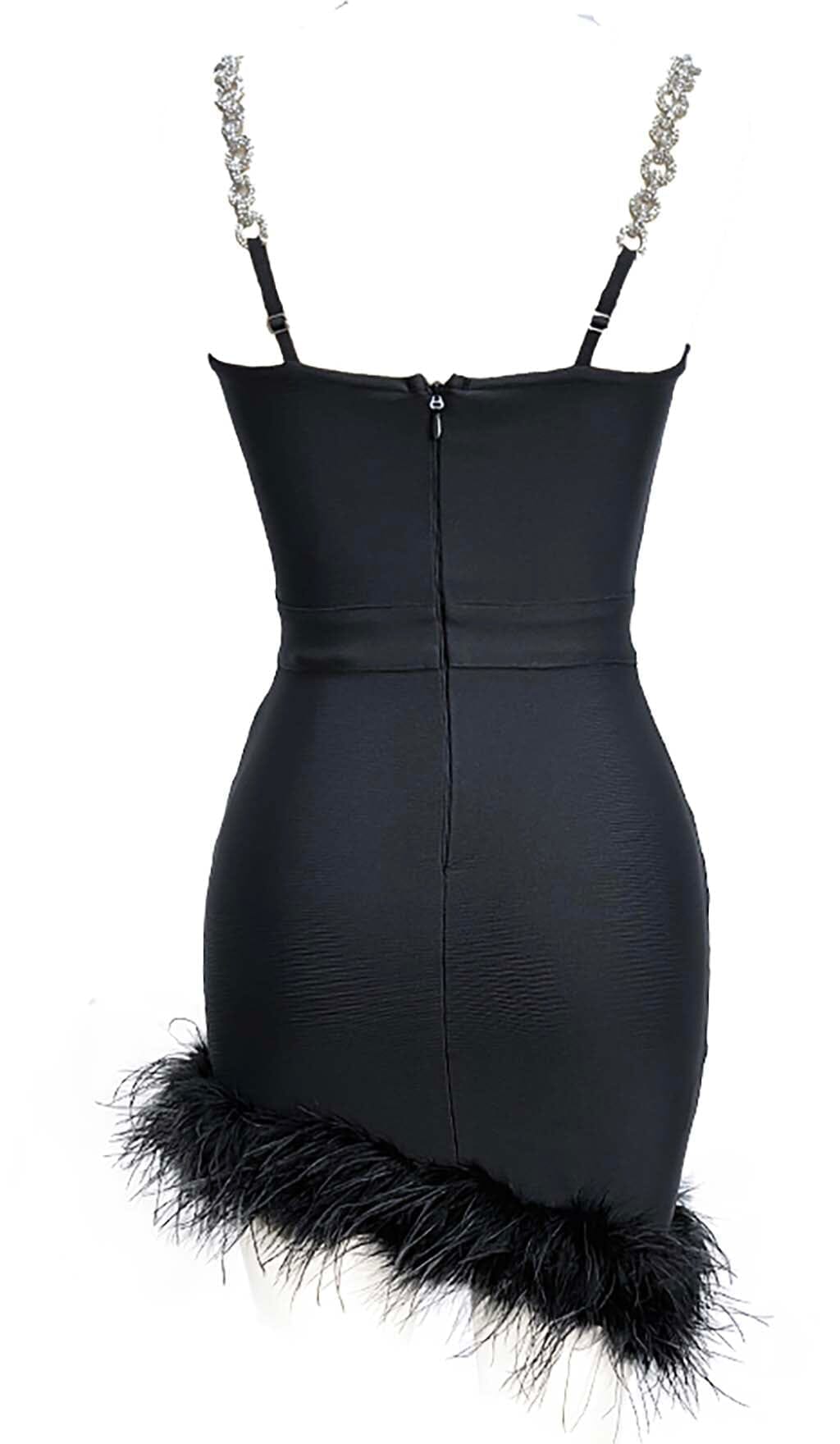 Feather Strappy Mini Dress Flowering Girl