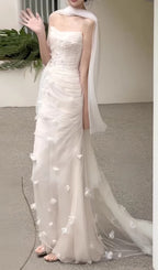 Felton White Strapless Corset Wedding Dress Flowering Girl