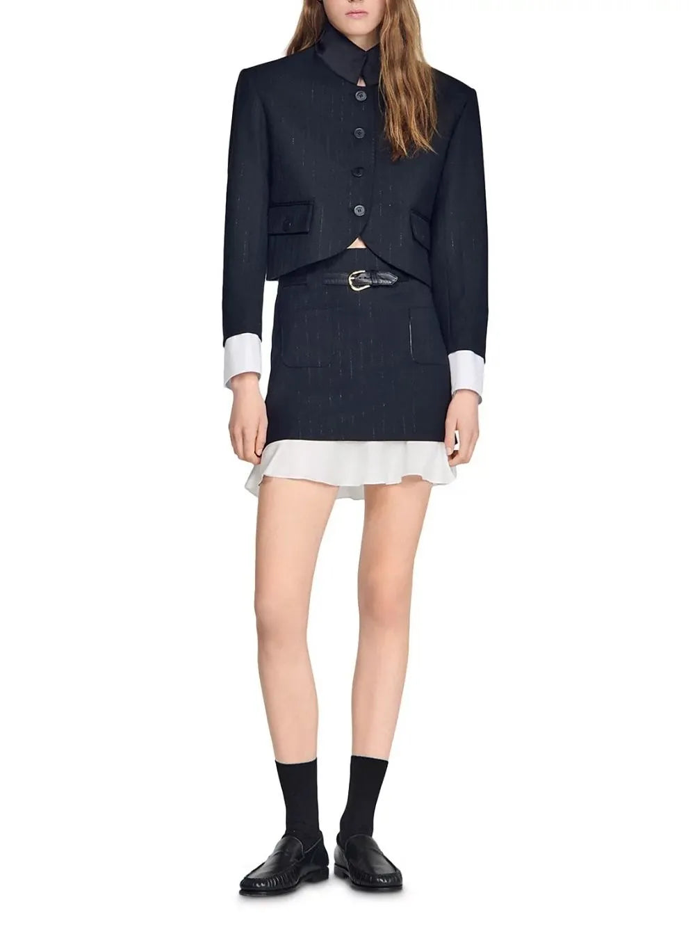 Short Striped Ruffled Skirt Flowering Girl