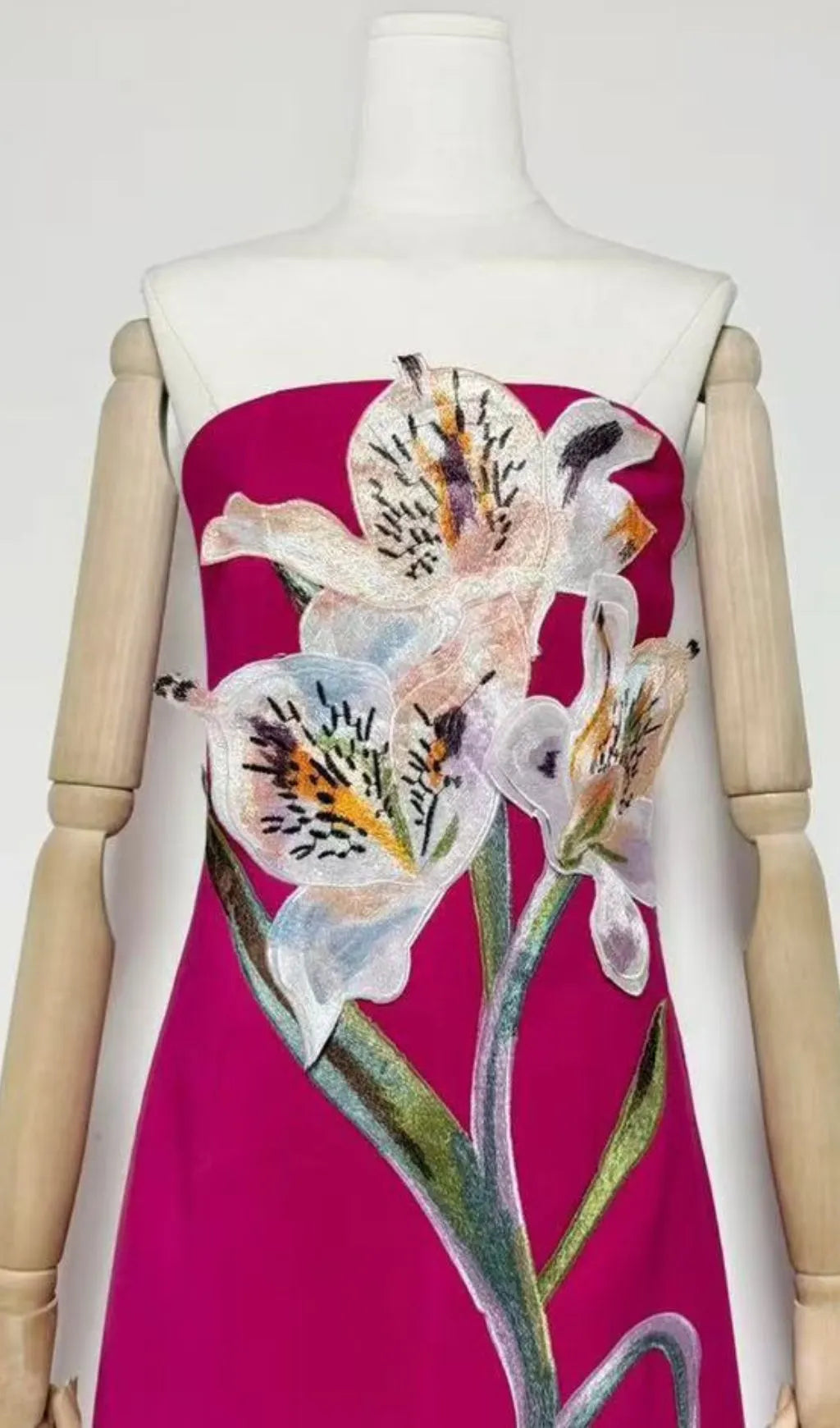 Jeneve Strapless Flower Midi Dress Flowering Girl