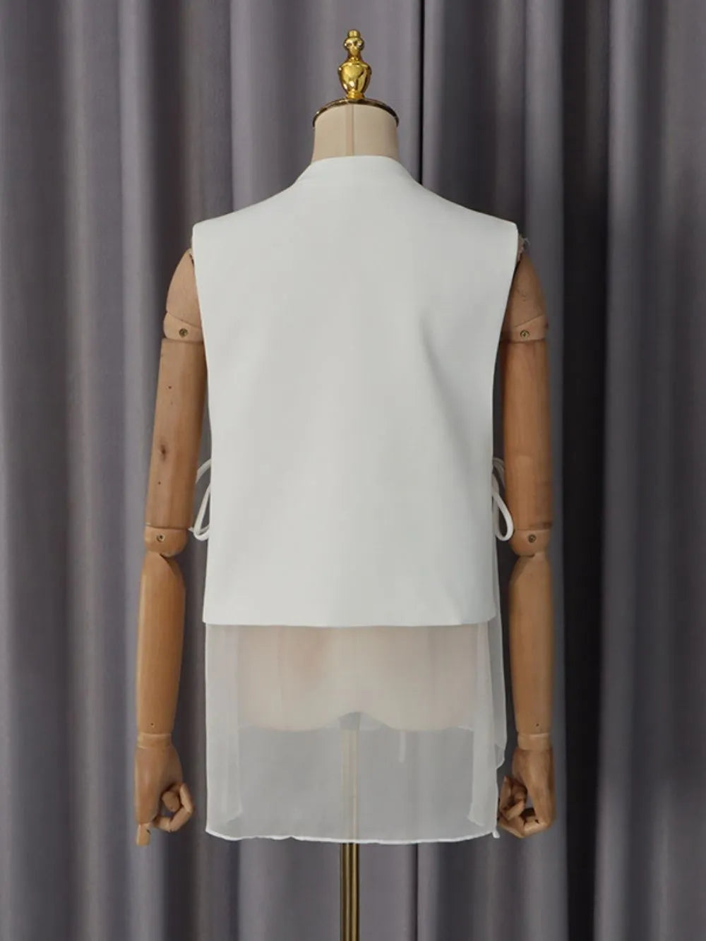 Magdaline Bow Diamante Vest Flowering Girl