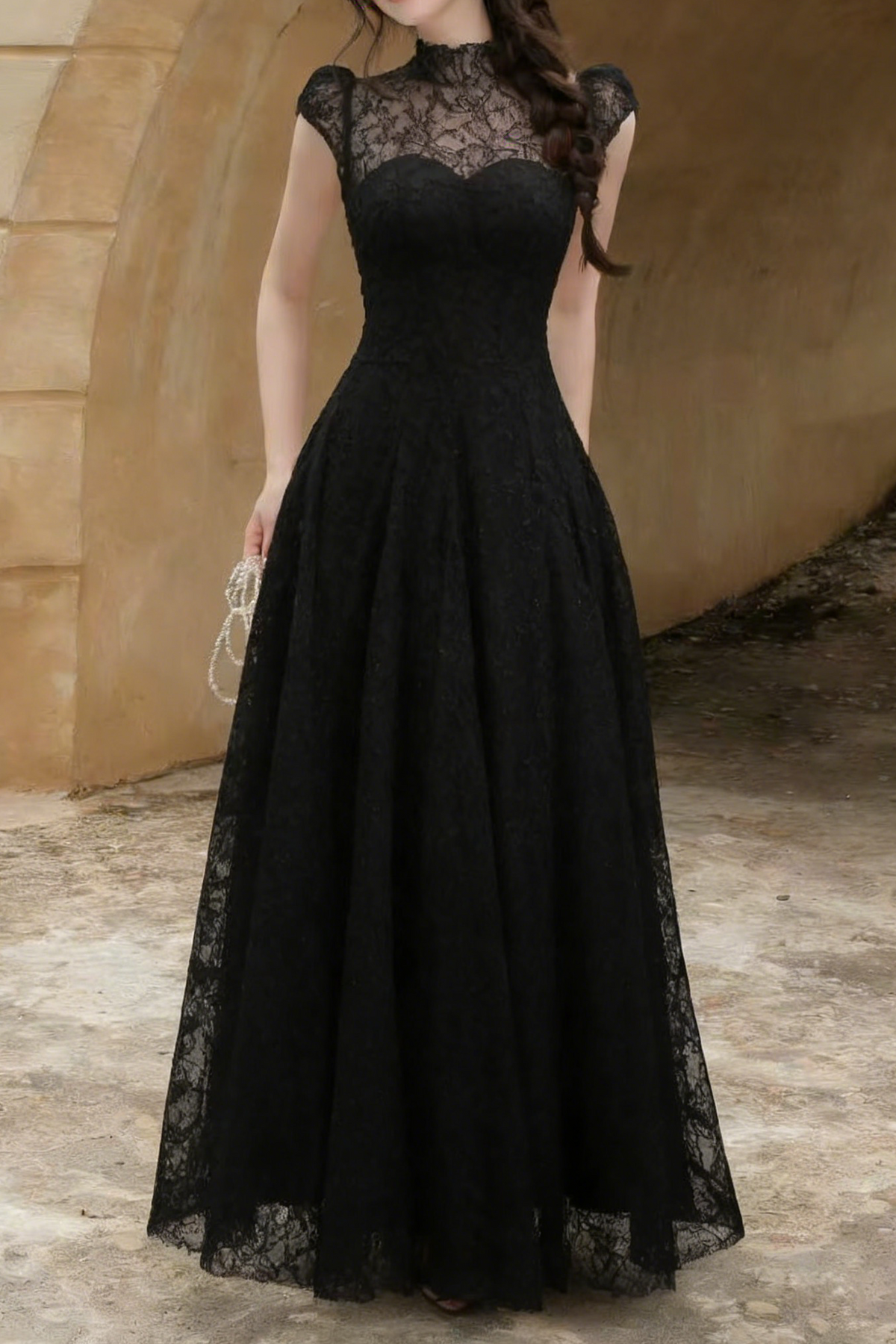 Lace Sequin A Line Midi Dress Flowering Girl