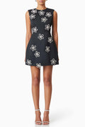Maiara Diamante Mini Dress In Black Flowering Girl