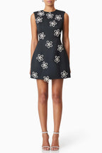 Maiara Diamante Mini Dress In Black Flowering Girl