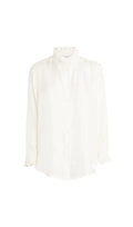 RUFFLED TRIM SILK SHIRT Flowering Girl