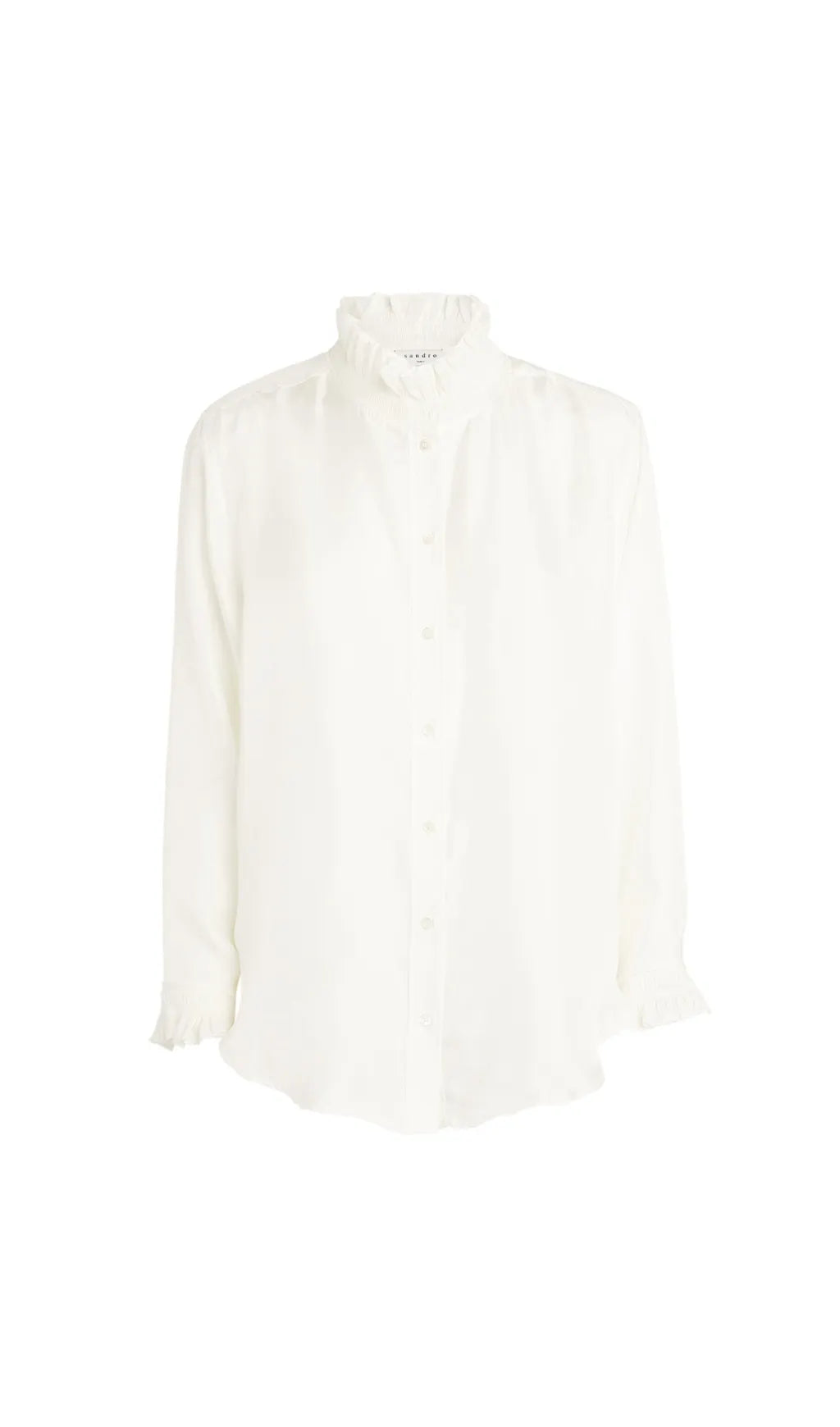 RUFFLED TRIM SILK SHIRT Flowering Girl