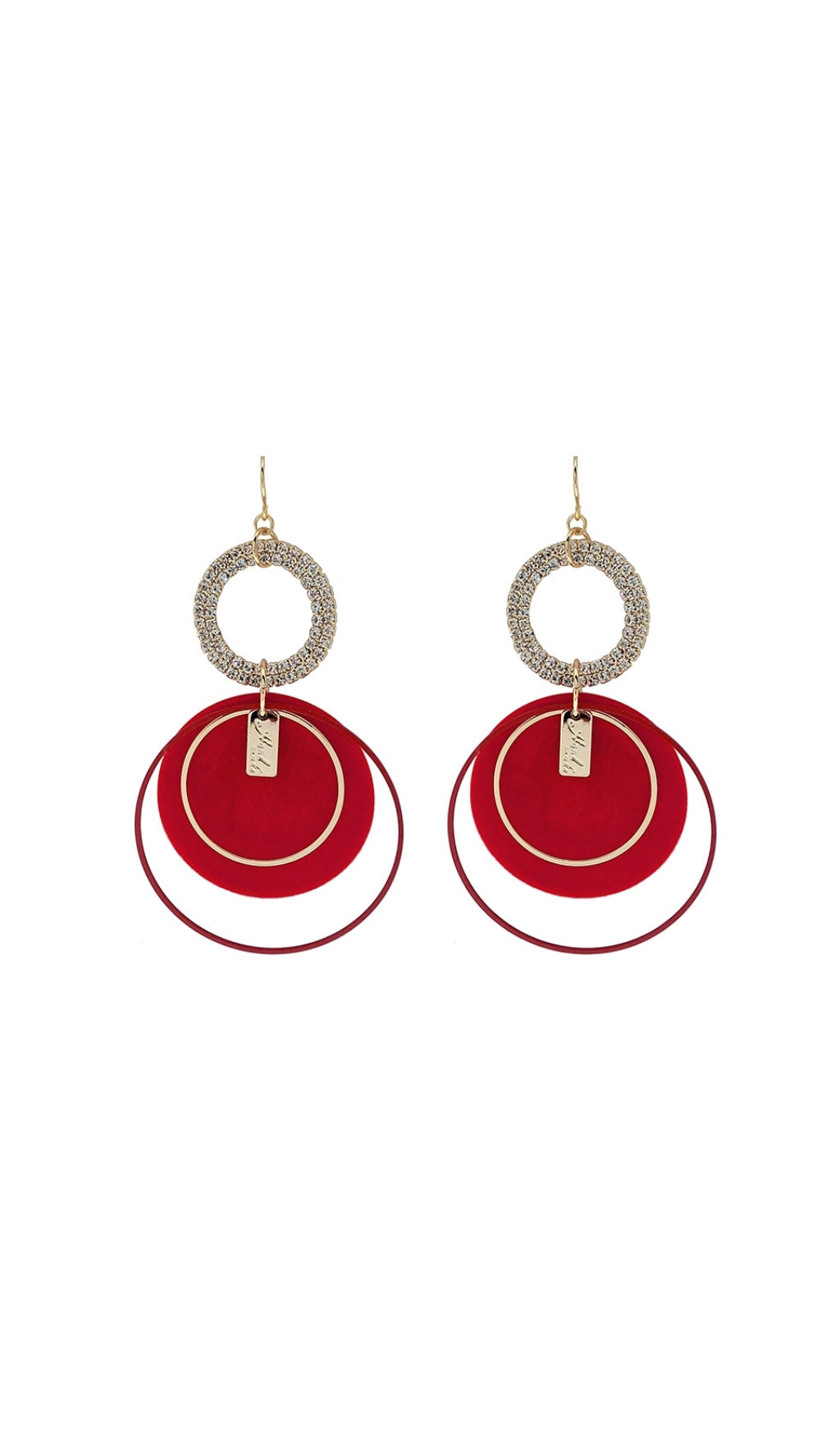 Andie Red Circle Plush Earrings Flowering Girl