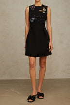 Manon sequined butterfly mini dress in black Flowering Girl