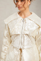 Joslyn White Sequined Down Coat Flowering Girl