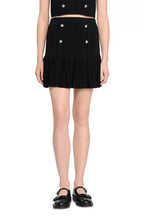 Marcia Black Double Breasted Ruffle Mini Skirt Flowering Girl