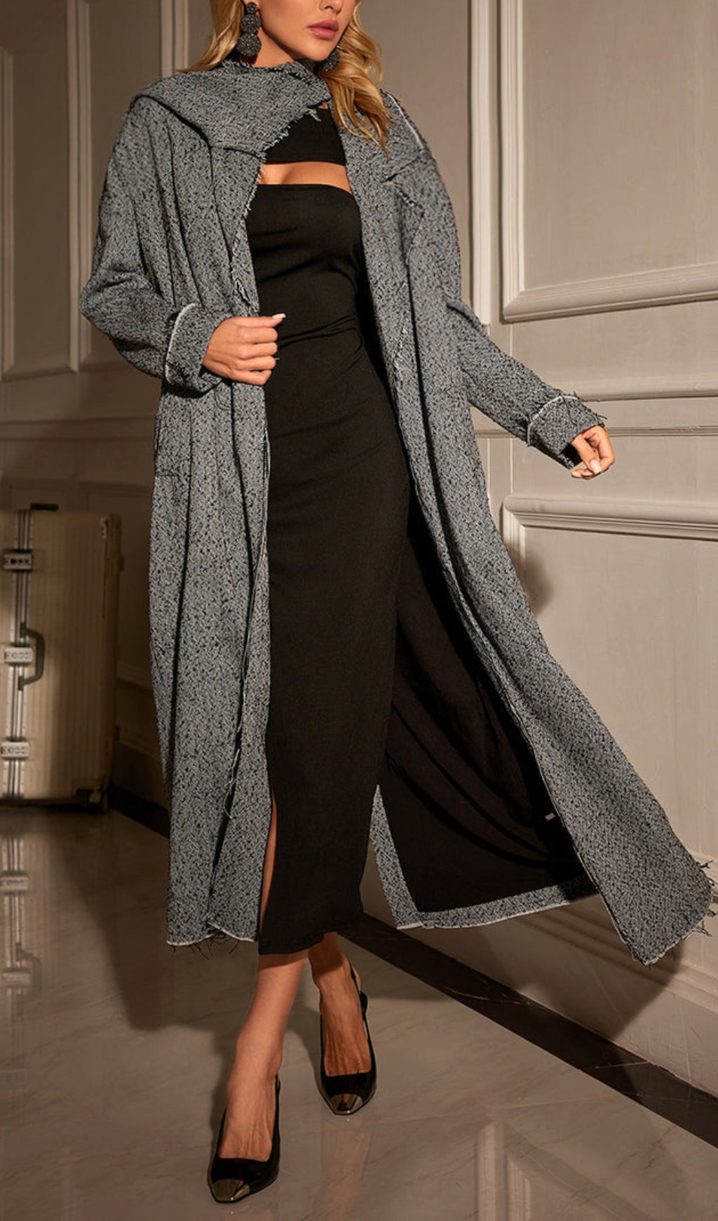 Astrid Collar Houndstooth Coat Flowering Girl