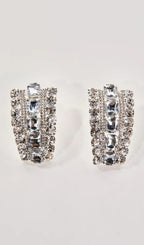 Oaelvira Rhinestone Quadrangle Earrings Flowering Girl
