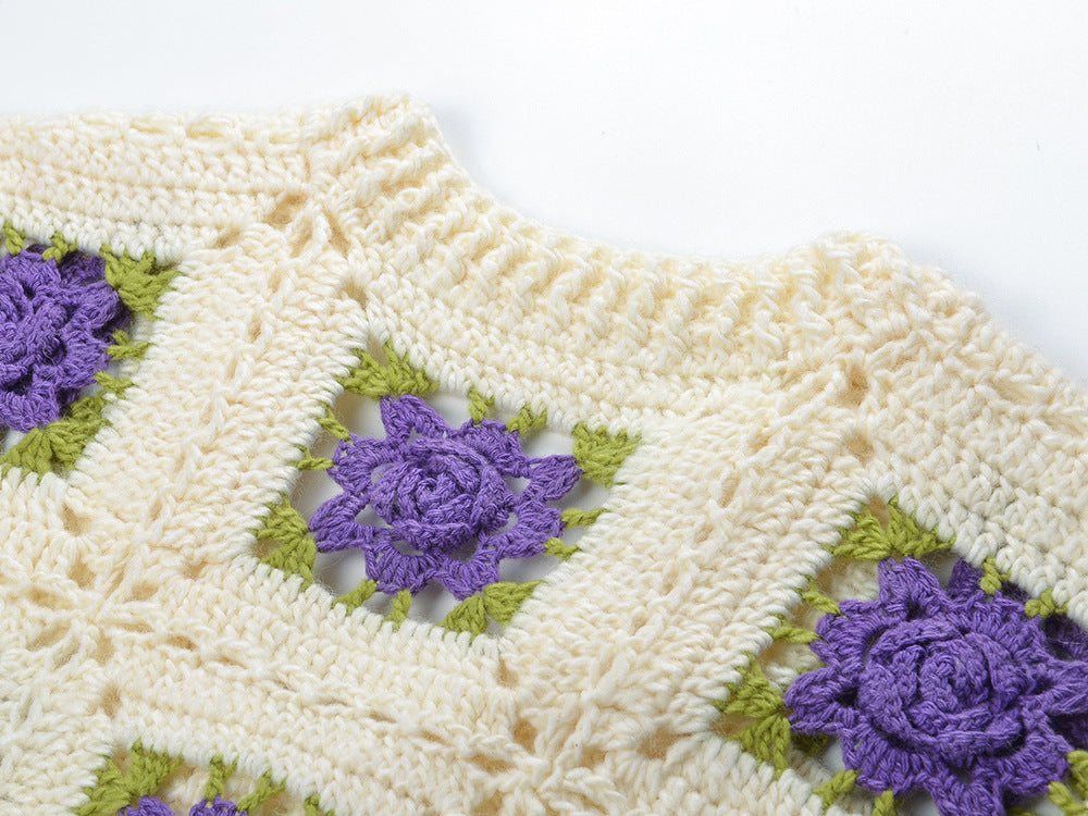 Hilario Flower Knit Cardigan Flowering Girl