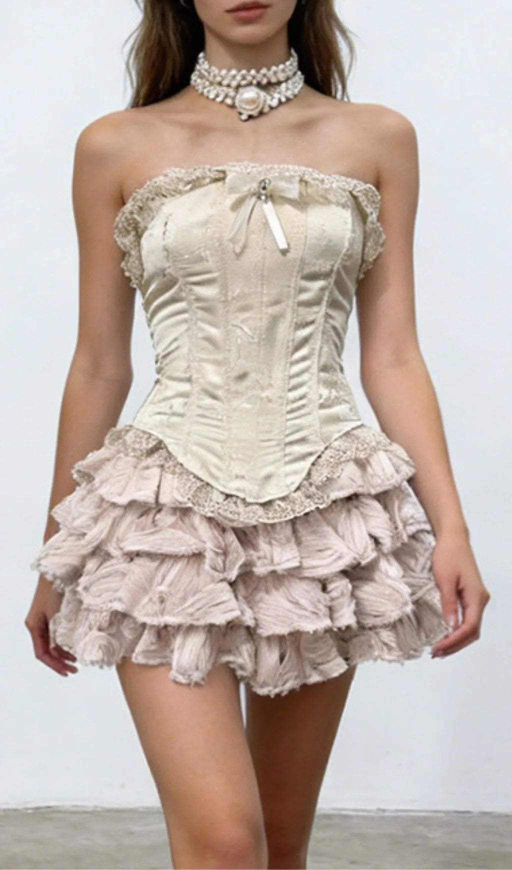 Kacee Corset Top & Mini Skirt Set Flowering Girl