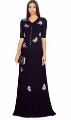 Delphine butterfly ribbed-knit top & skirt matching set Flowering Girl