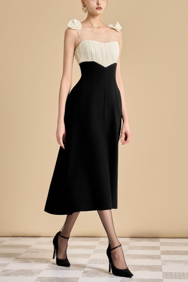 Hyacinth A-Line Spaghetti Strap Polyester Midi Dress Flowering Girl