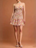 Marie Strapless Floral Mini Dress Flowering Girl