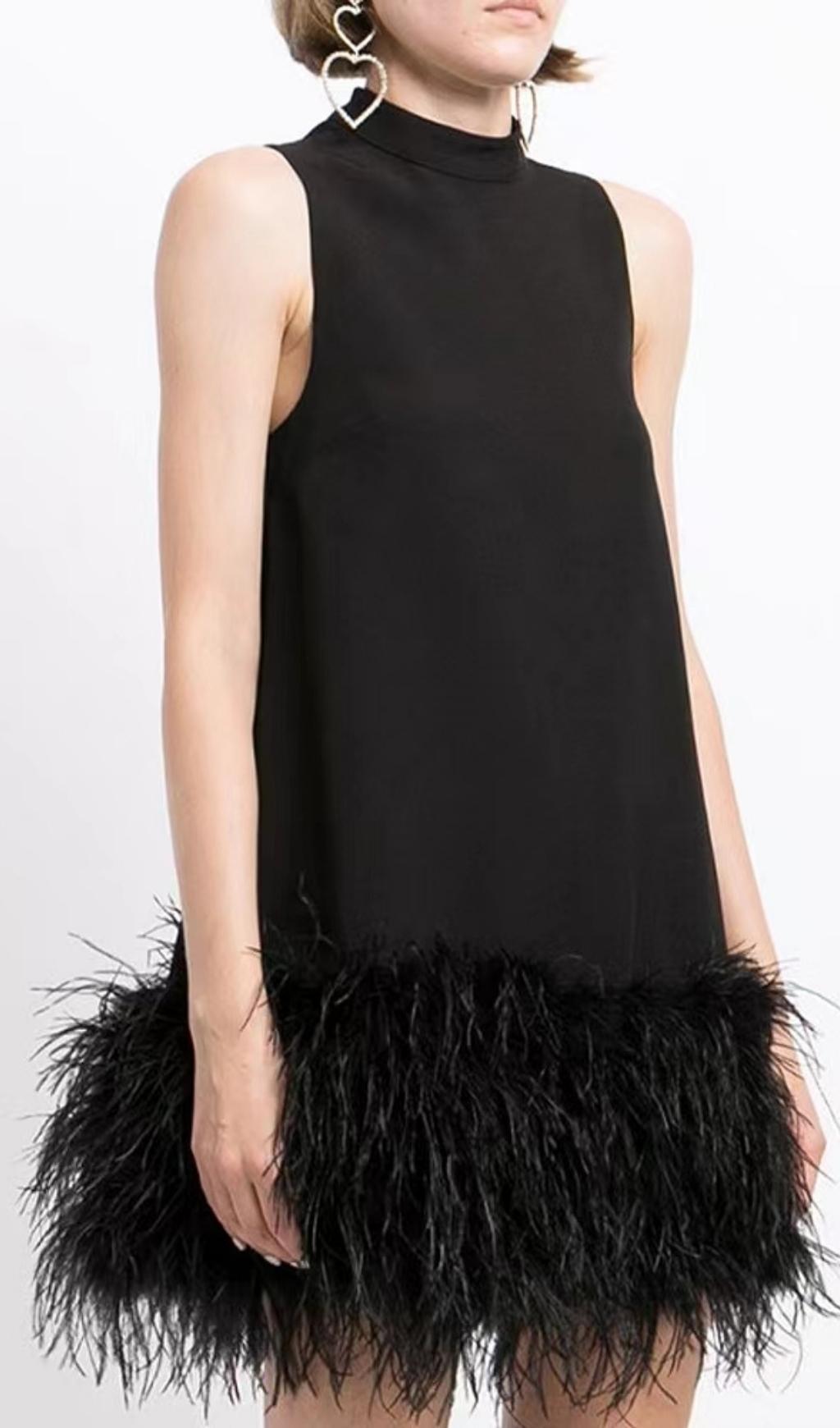Feather Mini Dress Flowering Girl