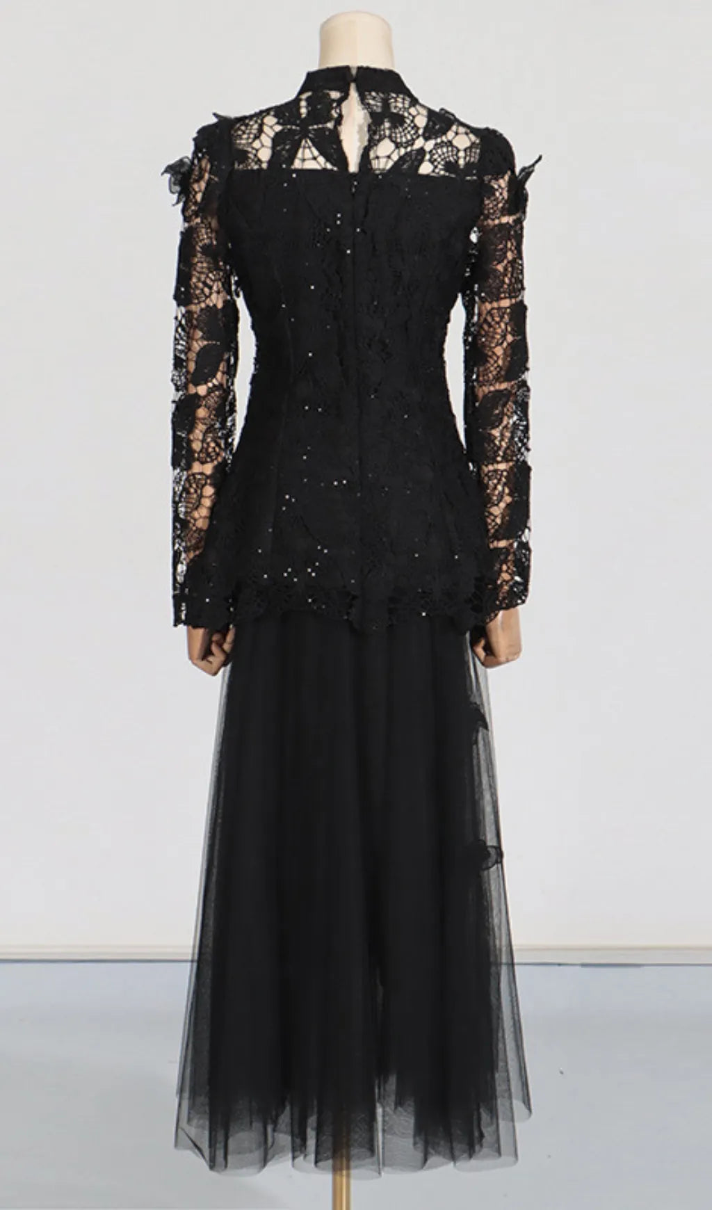 Ceyla Flower Embroidery Mesh Skirt Set Flowering Girl