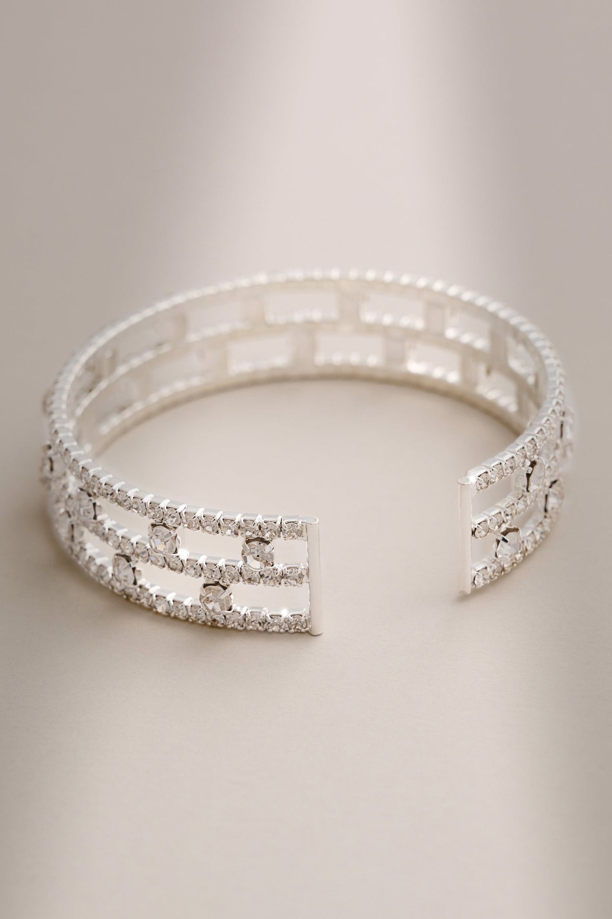Silver Diamante Bracelet Flowering Girl