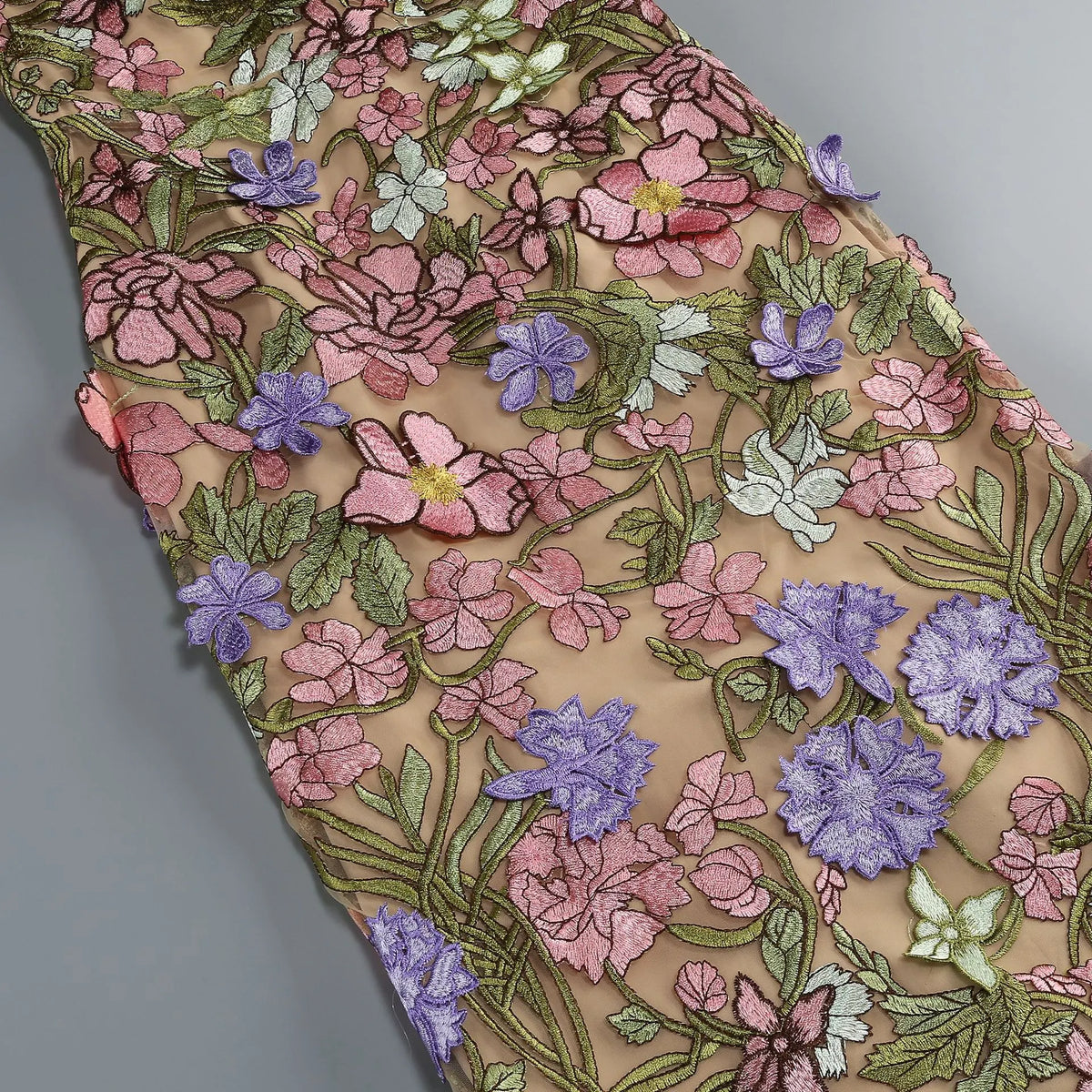 Masiela Flower Embroidery Midi Dress Flowering Girl