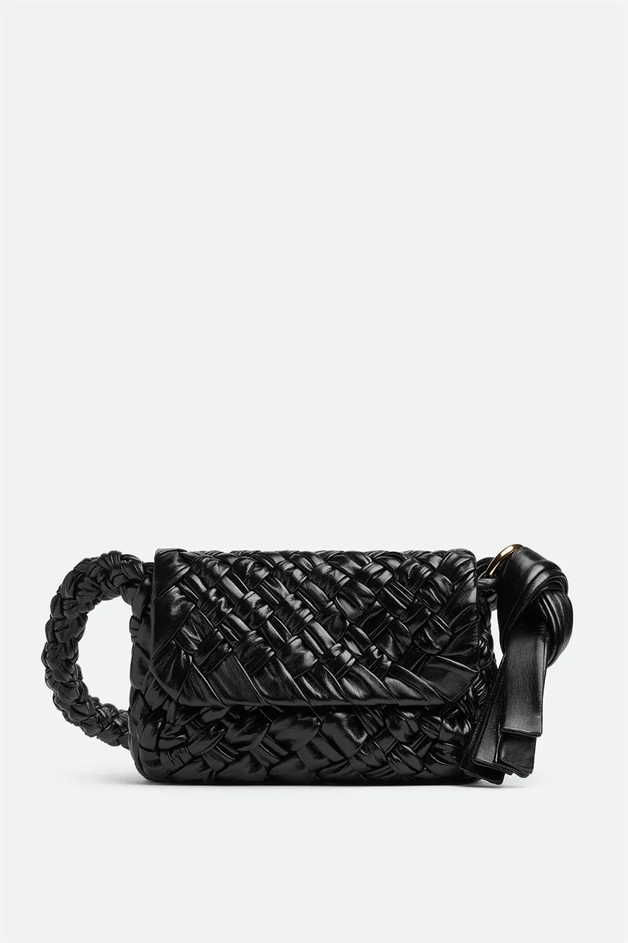 Giana Weave Shoulder Bag - Black Flowering Girl