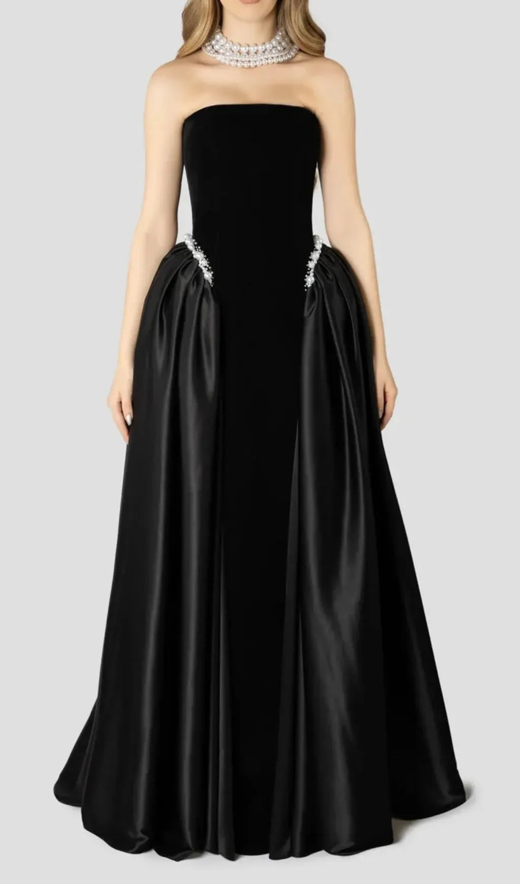 Diva Black Strapless Maxi Dress Flowering Girl