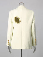 Michiko Metal Hollowed-Out Blazer Flowering Girl
