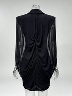 Murphy Black Ruched Bodysuit Mini Dress