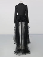 Nabila Black Ruffle Blazer