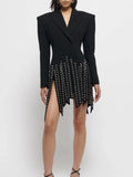 Monique Black Irregular Hem Blazer
