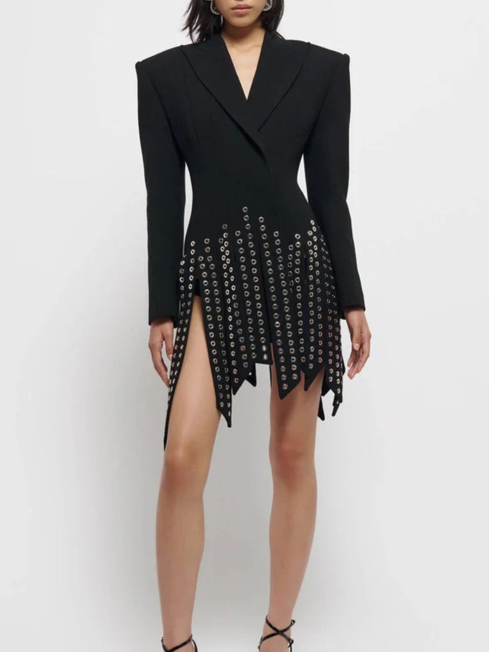 Monique Black Irregular Hem Blazer