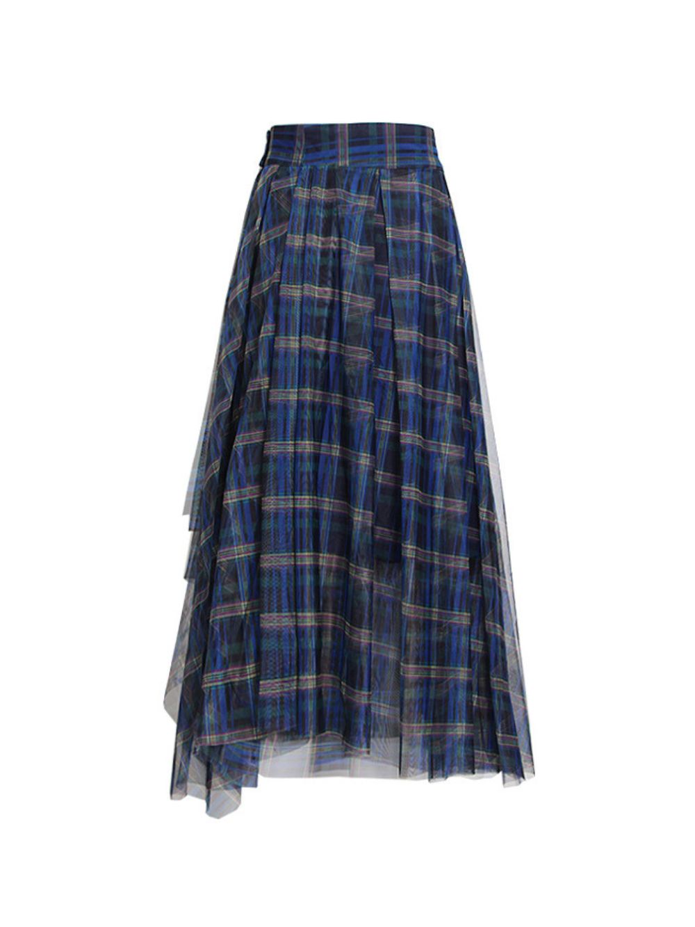 Monet Blue Checkered Skirt