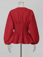 Monica Long Sleeve Pleated Top
