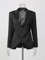 Moriah Black Hollow-Out Blazer