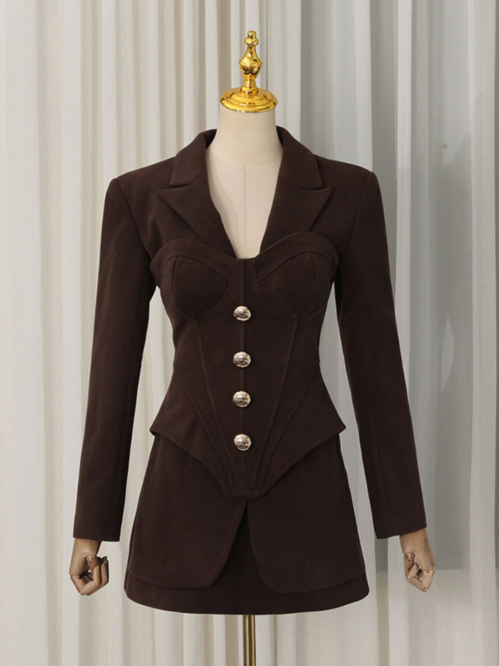 Murray Coffee Corset Skirt Set