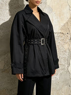 Mishell Black Belt Coat