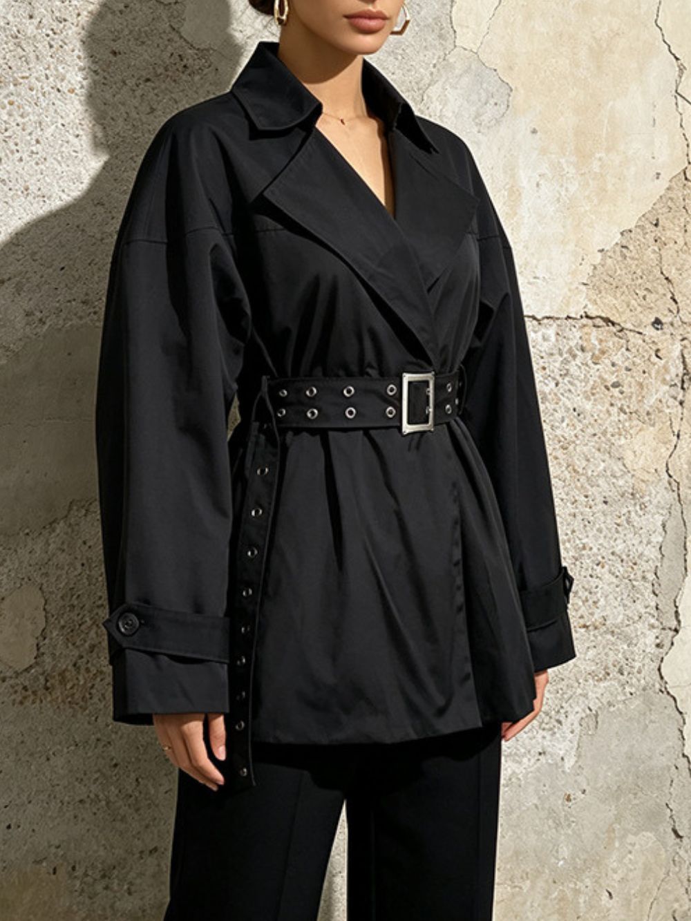 Mishell Black Belt Coat