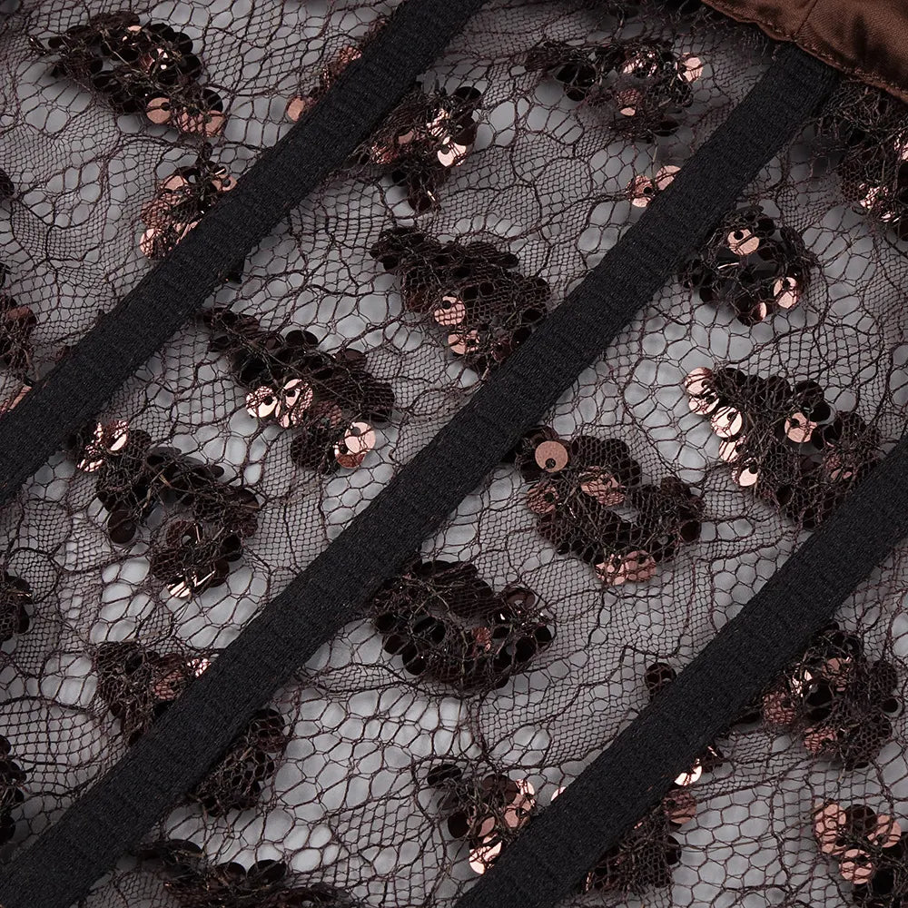 Laurene Lace Sequin Crop Top Flowering Girl