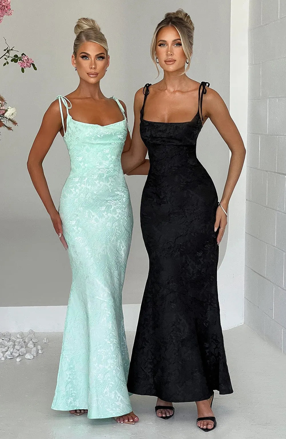 Whitney Maxi Dress - Black Flowering Girl