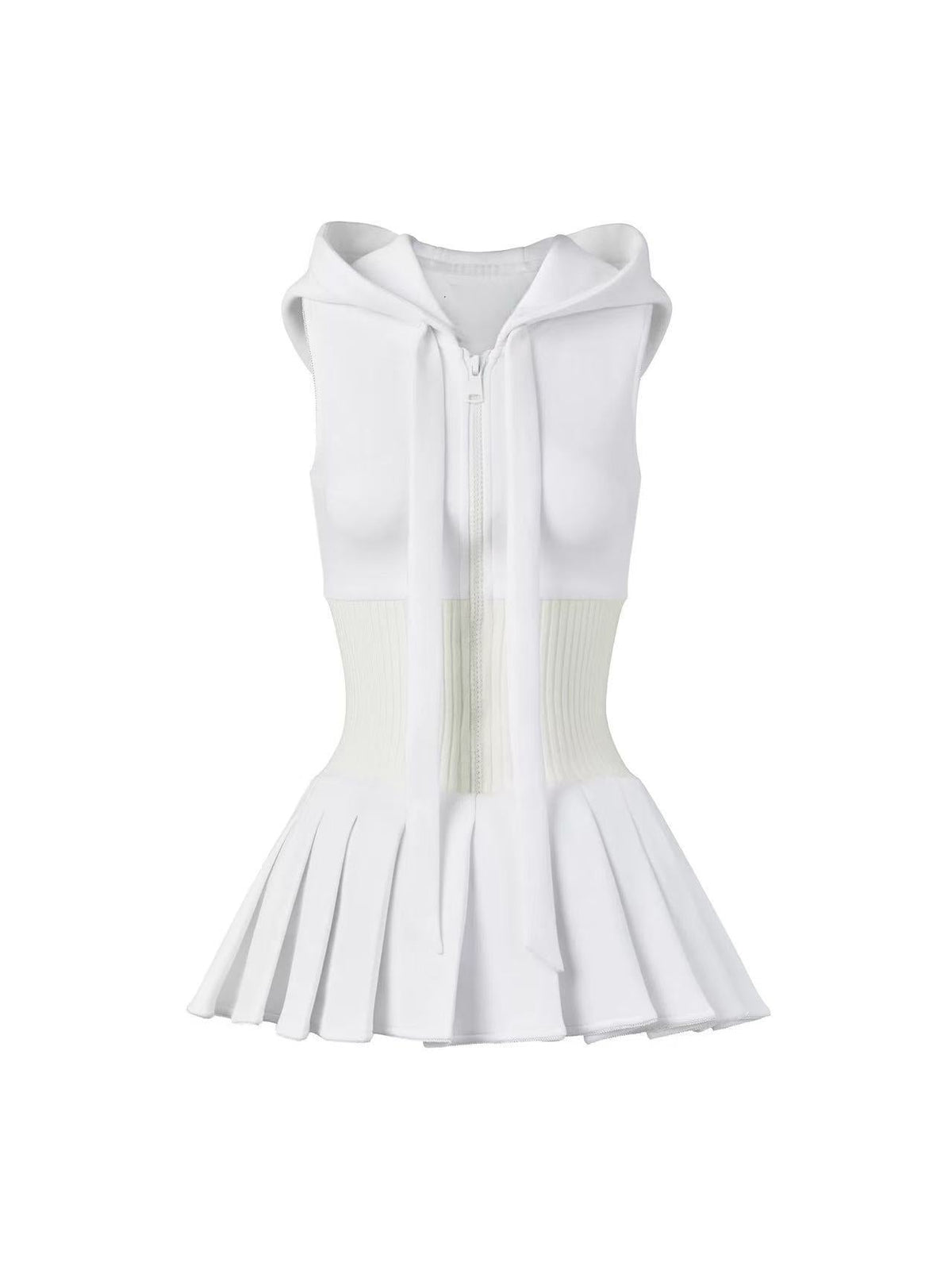 Cliffa Sleeveless Knit Mini Dress - White Flowering Girl