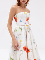 Manjit Strapless Floral Midi Dress Flowering Girl