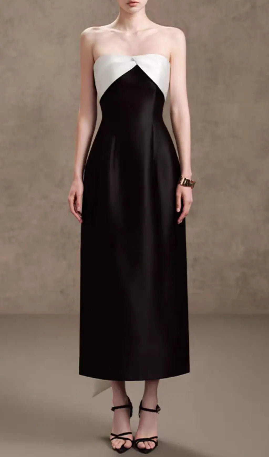 Hamlet Black Strapless Bow Midi Dress Flowering Girl