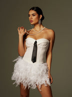 Cruze Strapless Feather Skirt Set Flowering Girl