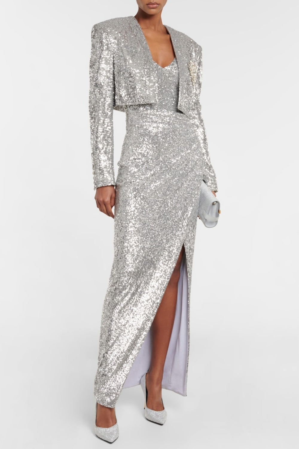 Laiki Sequin Slit Maxi Dress Flowering Girl